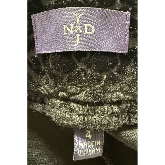 NYDJ Womens Velvet Burnout Pants Fairy Grunge Dark Romance Holiday Size 4 Black - Picture 5 of 7